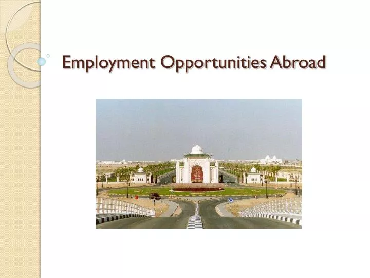 employment opportunities abroad