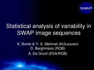 Statistical analysis of variability in SWAP image sequences