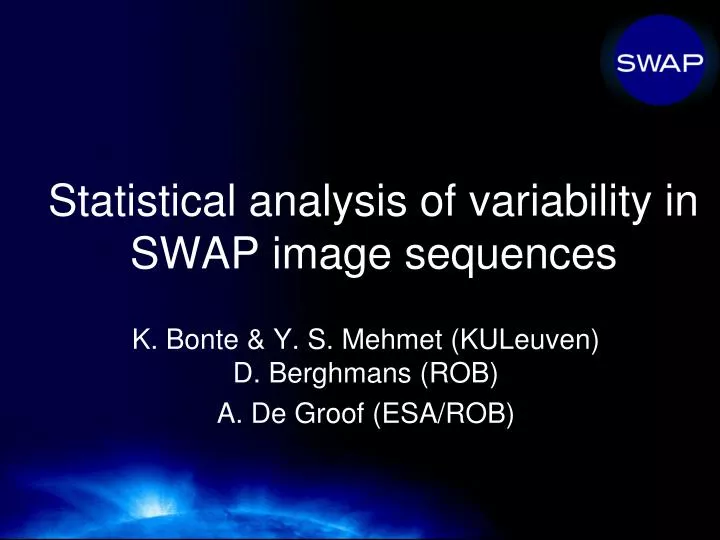 statistical analysis of variability in swap image sequences