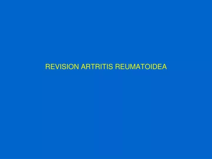 revision artritis reumatoidea