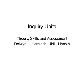 Inquiry Units