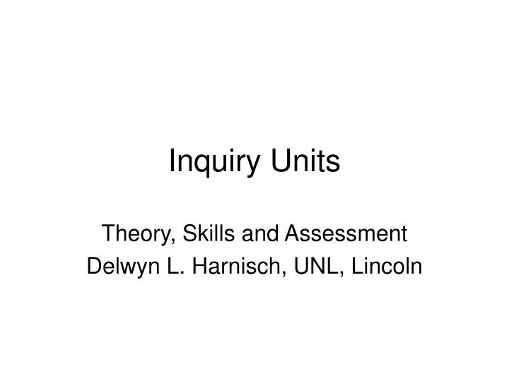 inquiry units
