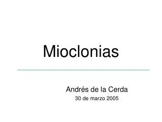 Mioclonias