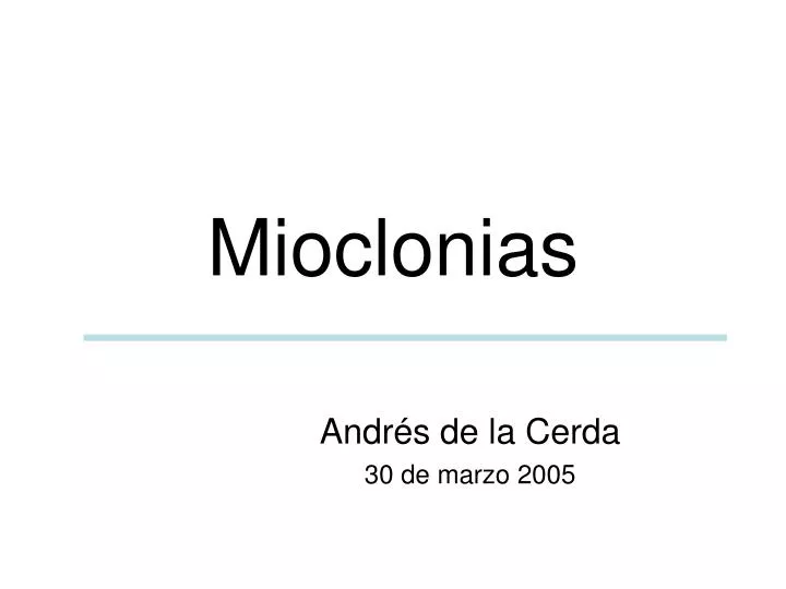 mioclonias