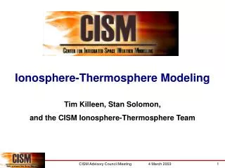 Ionosphere-Thermosphere Modeling