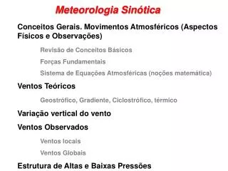 Meteorologia Sinótica
