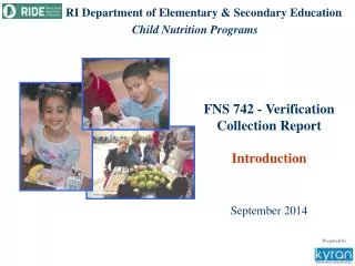 FNS 742 - Verification Collection Report Introduction September 2014