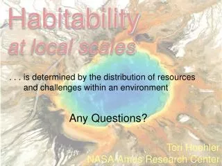 Habitability at local scales