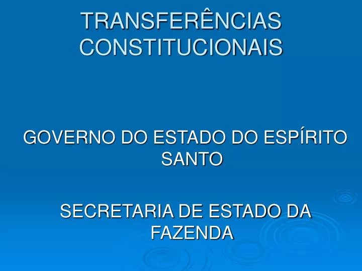transfer ncias constitucionais