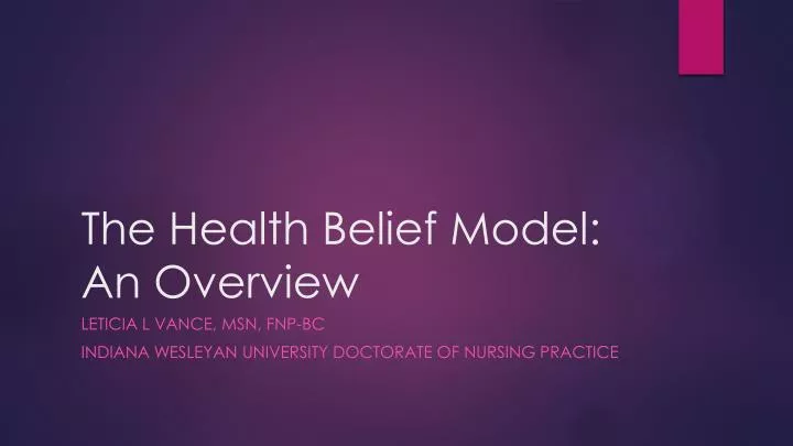 the health belief model an overview