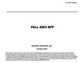 FALL 2003 RFP