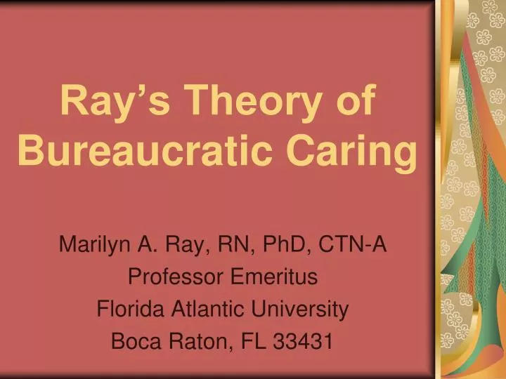 ray s theory of bureaucratic caring