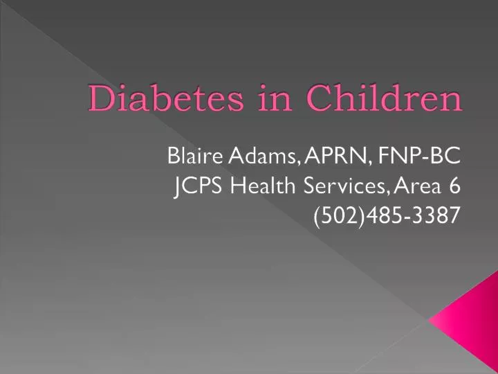 diabetes in children