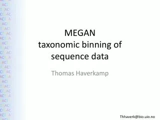 MEGAN taxonomic binning of sequence data
