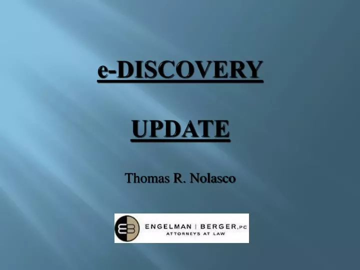 e discovery update