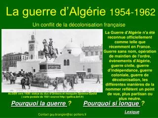 La guerre d’Algérie 1954-1962