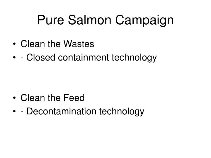 pure salmon campaign