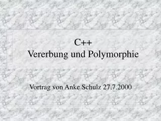 C++ Vererbung und Polymorphie