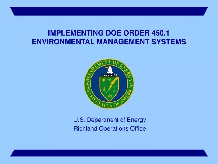 implementing doe order 450 1 environmental management systems