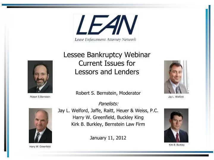lessee bankruptcy webinar current issues for lessors and lenders