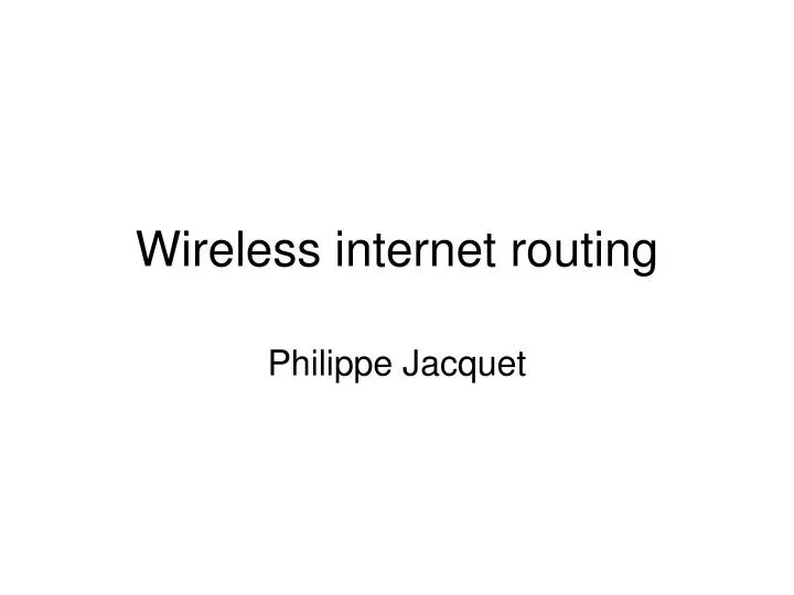 wireless internet routing