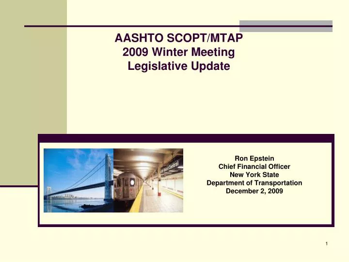 aashto scopt mtap 2009 winter meeting legislative update