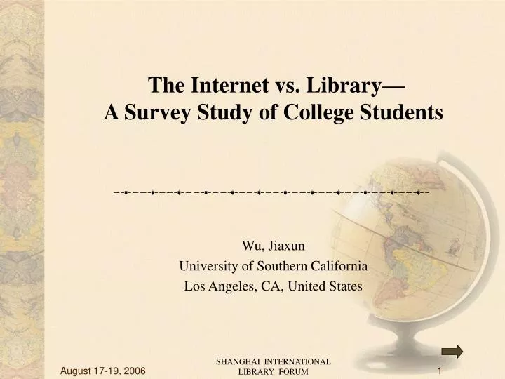 the internet vs library a survey study of college students