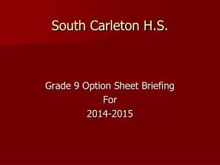 South Carleton H.S.