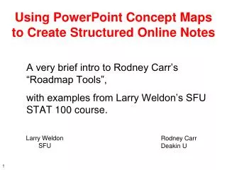 Using PowerPoint Concept Maps to Create Structured Online Notes