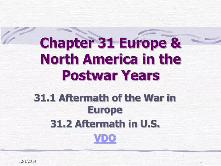 chapter 31 europe north america in the postwar years