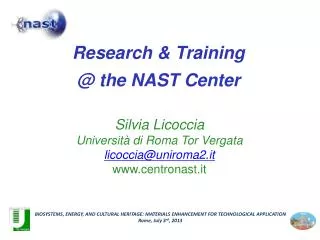 Silvia Licoccia Università di Roma Tor Vergata licoccia@uniroma2.it centronast.it