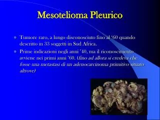 Mesotelioma Pleurico