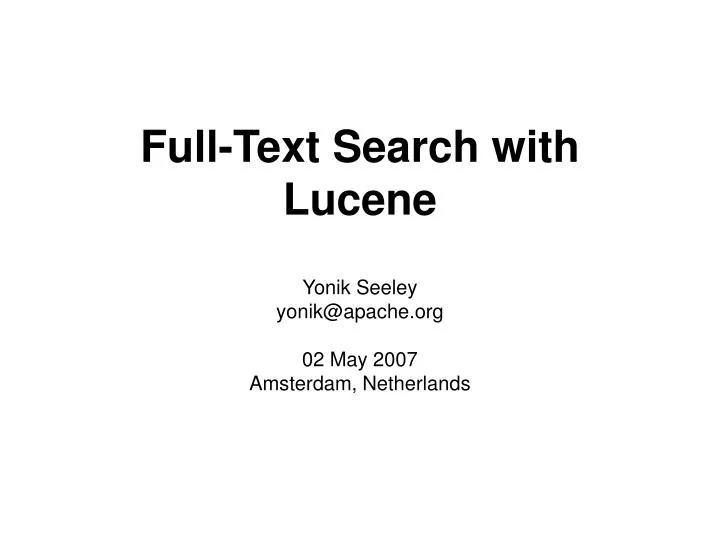 full text search with lucene
