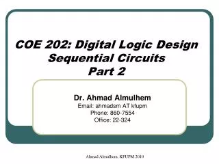 COE 202: Digital Logic Design Sequential Circuits Part 2