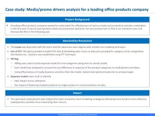 Case study: Media/promo drivers analysis for a leading office products company