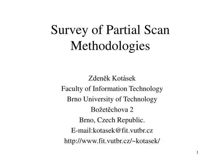 survey of partial scan methodologies