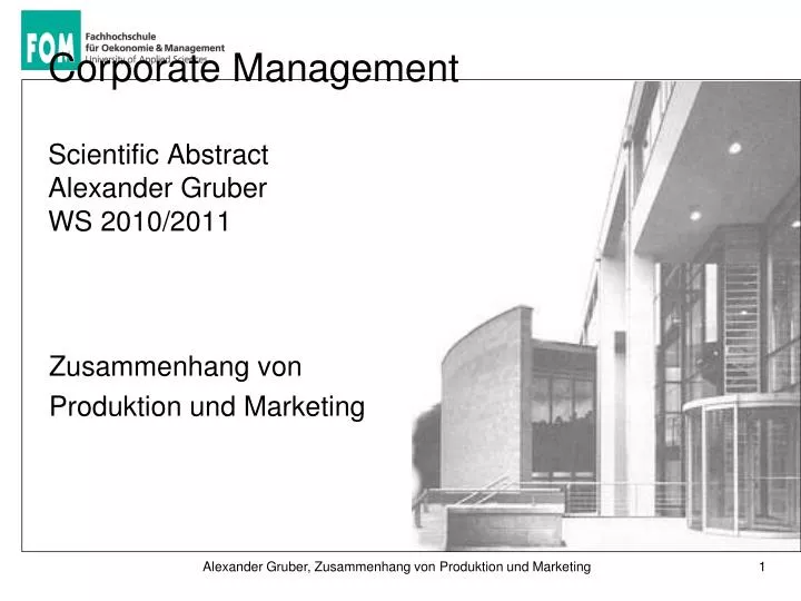 corporate management scientific abstract alexander gruber ws 2010 2011
