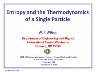 Entropy and the Thermodynamics of a Single Particle