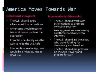 America Moves Towards War