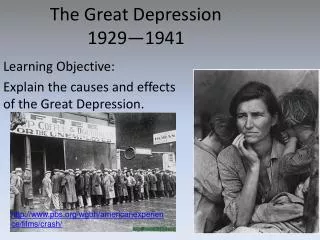 The Great Depression 1929—1941