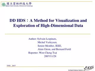 DD HDS ： A Method for Visualization and Exploration of High-Dimensional Data