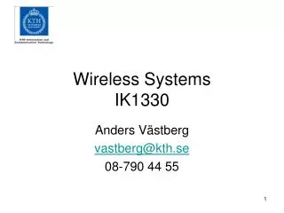 Wireless Systems IK1330