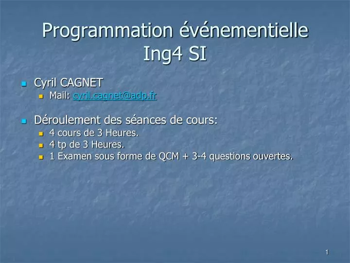 programmation v nementielle ing4 si