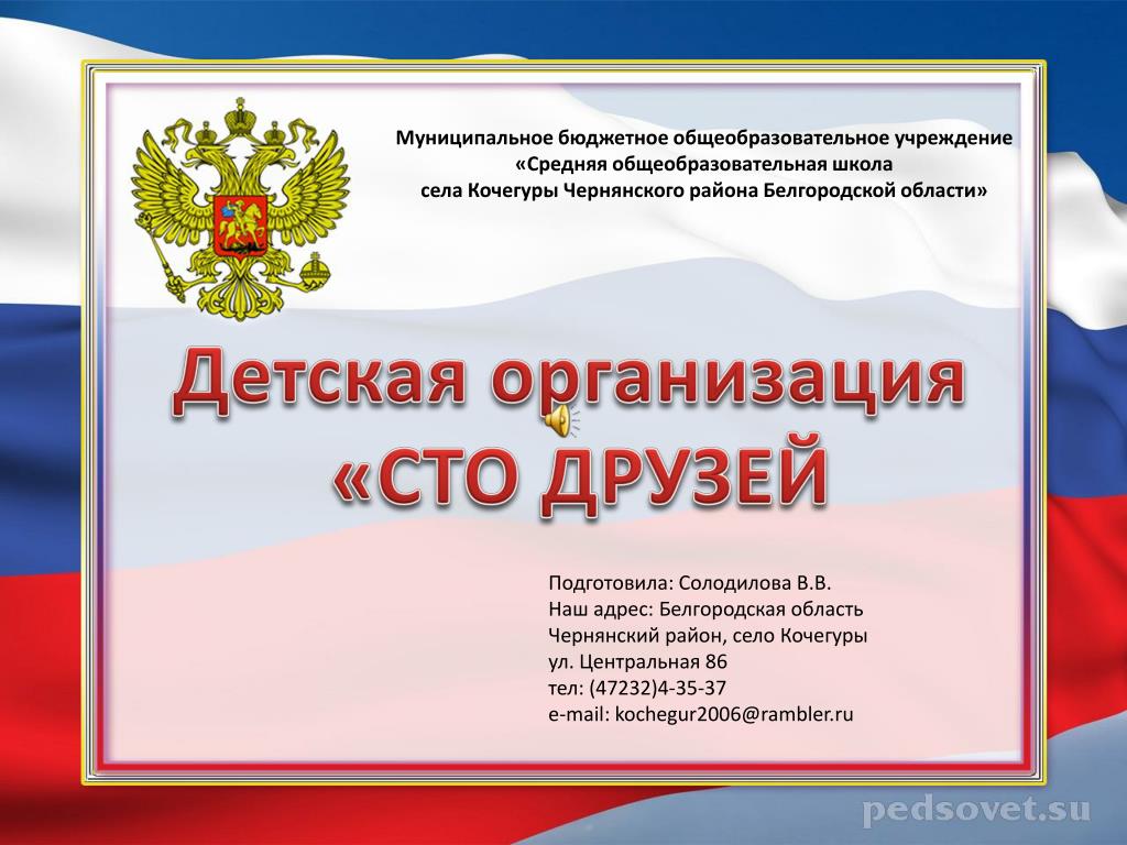 Подготовила: Солодилова В.В. Наш адрес: Белгородская область Чернянский район, село Кочегуры - slide 1