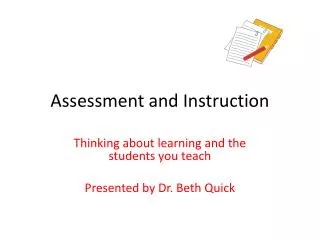 Assessment and Instruction