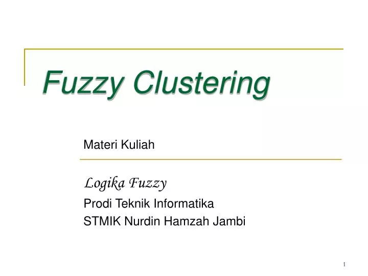 fuzzy clustering