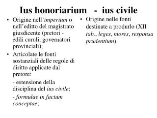 Ius honoriarium - ius civile