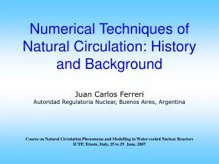 CONTENTS Purpose of this presentation and introductory remarks On numerical methods