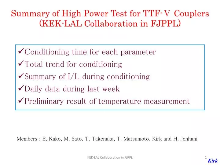 summary of high power test for ttf couplers kek lal collaboration in fjppl