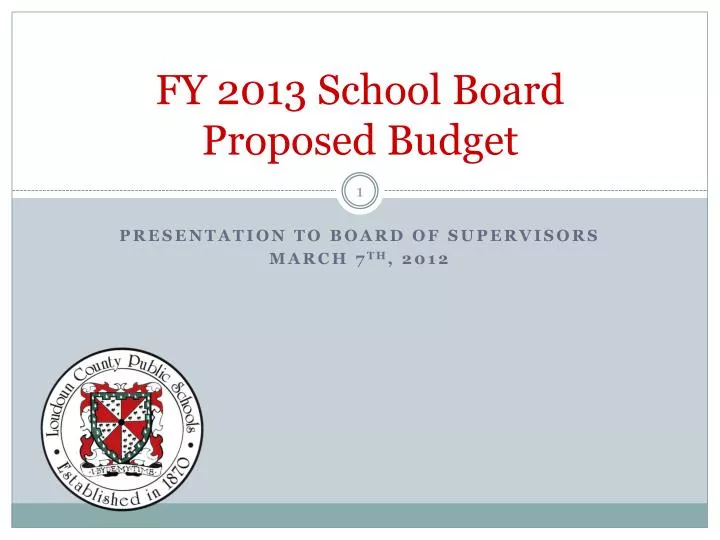 fy 2013 school board proposed budget